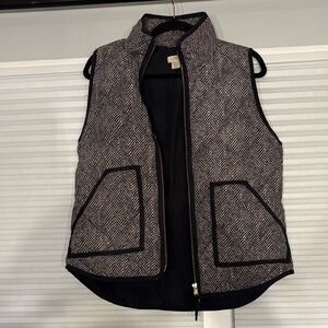 J. Crew Black and White Herringbone Vest